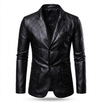 Allsaints Leather - Vilar | Slim-Fit Single-Breasted Leather Jacket Men