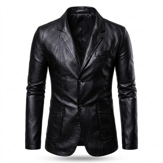 Allsaints Leather - Vilar | Slim-Fit Single-Breasted Leather Jacket Men