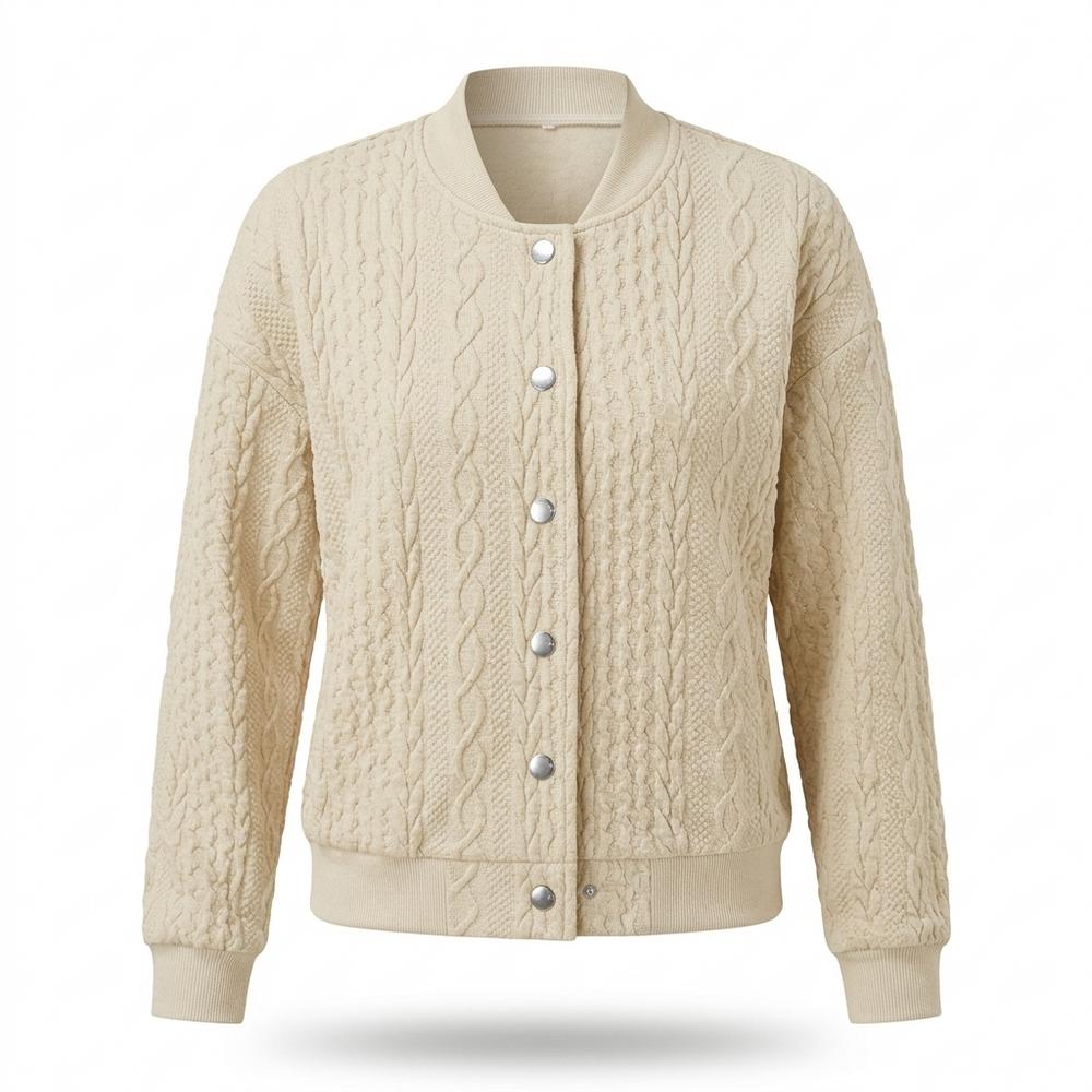Allsaints Leather - Cosin | Cable-Knit Bomber-Style Jacket Women