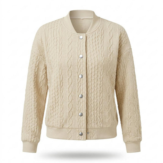Allsaints Leather - Cosin | Cable-Knit Bomber-Style Jacket Women