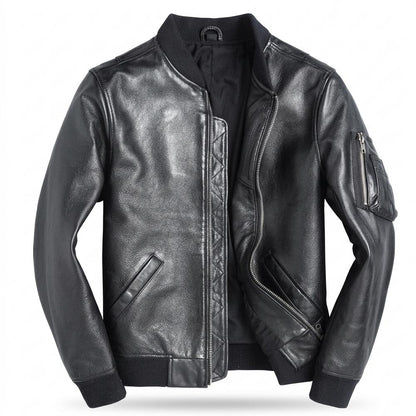 Allsaints Leather - Sudom | Zippered Bomber-Style Leather Jacket Men