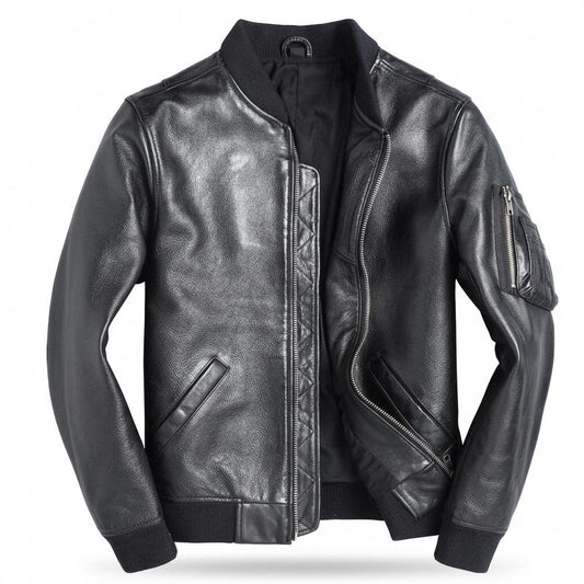Allsaints Leather - Sudom | Zippered Bomber-Style Leather Jacket Men