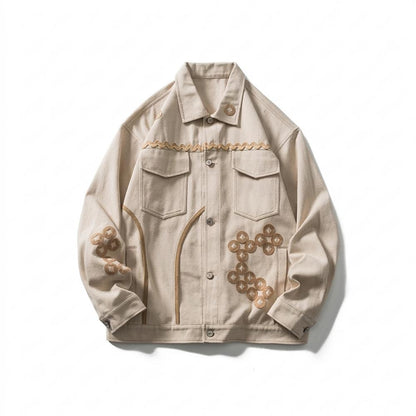 Allsaints Leather - Arlan | Embroidered Button-Up Jacket Unisex