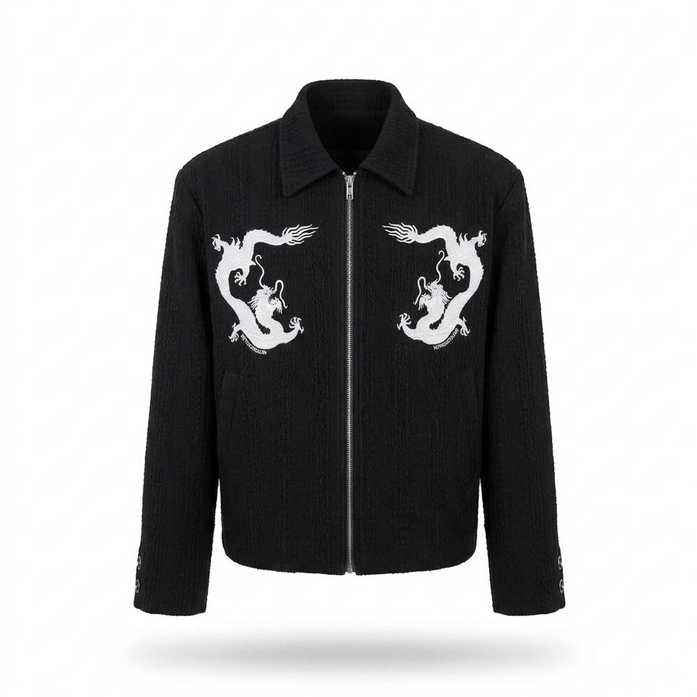 Allsaints Leather - Valan | Structured Embroidered Jacket Unisex