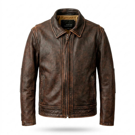 Allsaints Leather - Eobon | Grained Zip-Up Leather Jacket Men