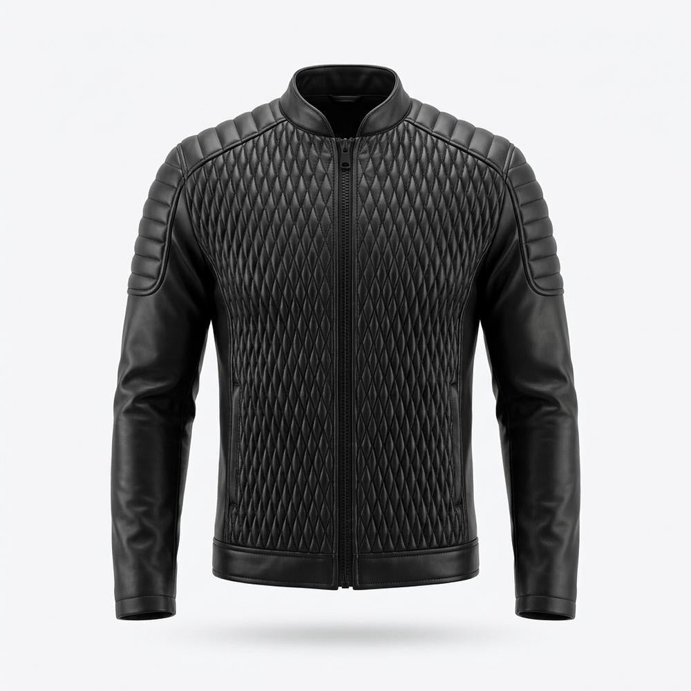 Allsaints Leather - Lelin | Quilted Fitted Leather Jacket Men