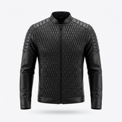 Allsaints Leather - Lelin | Quilted Fitted Leather Jacket Men