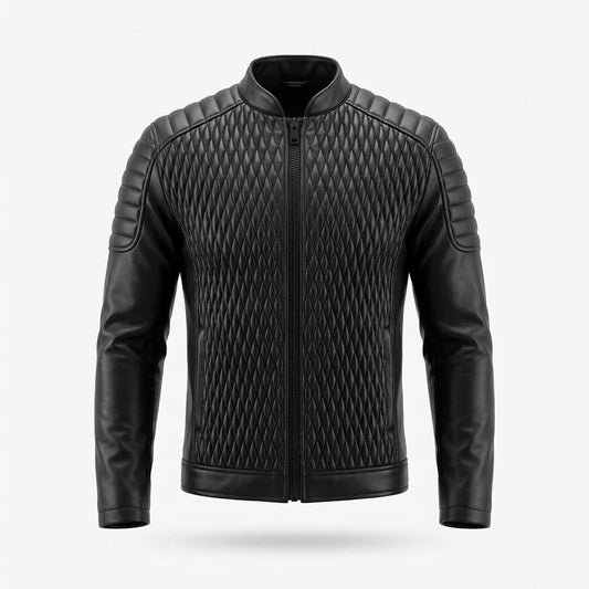 Allsaints Leather - Lelin | Quilted Fitted Leather Jacket Men
