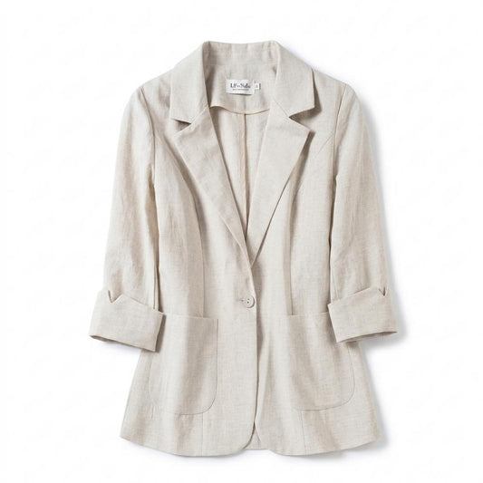 Allsaints Leather - Minav | Linen Blend Single-Button Blazer Women