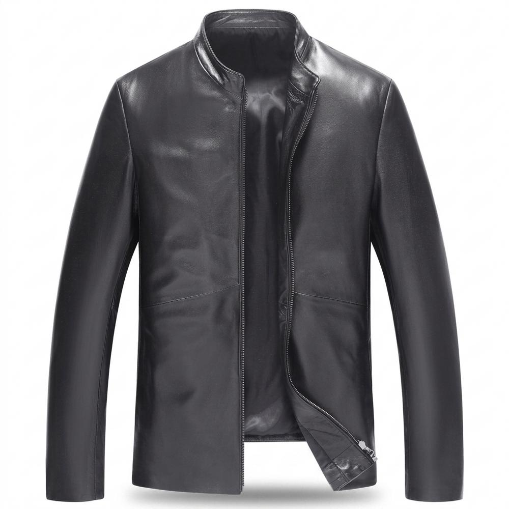 Allsaints Leather - Rihuk | Zip-Up Stand-Collar Leather Jacket Men