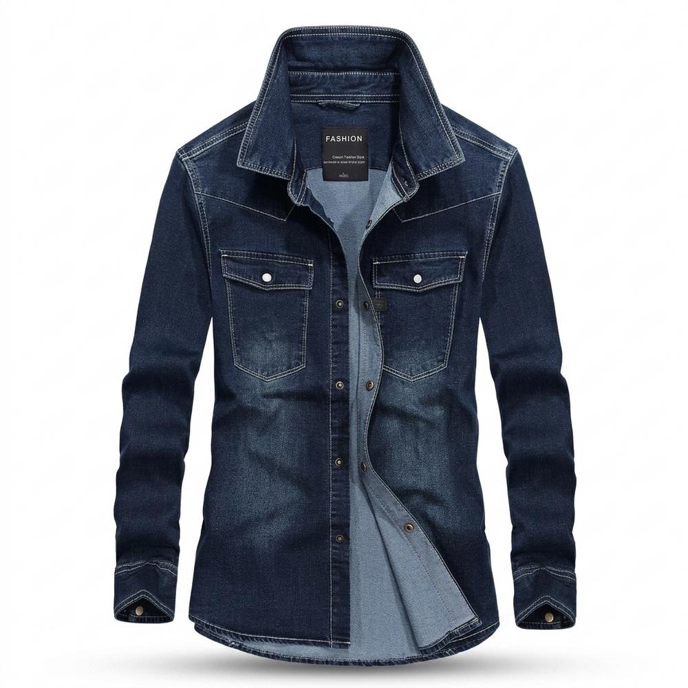 Allsaints Leather - Vegik | Denim Long-Sleeved Shirt Men
