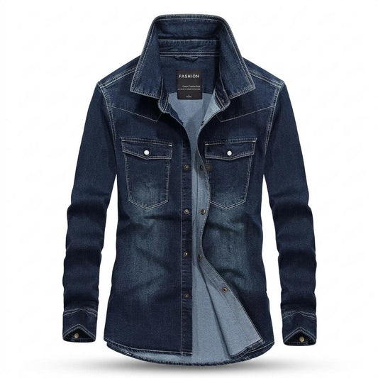 Allsaints Leather - Vegik | Denim Long-Sleeved Shirt Men
