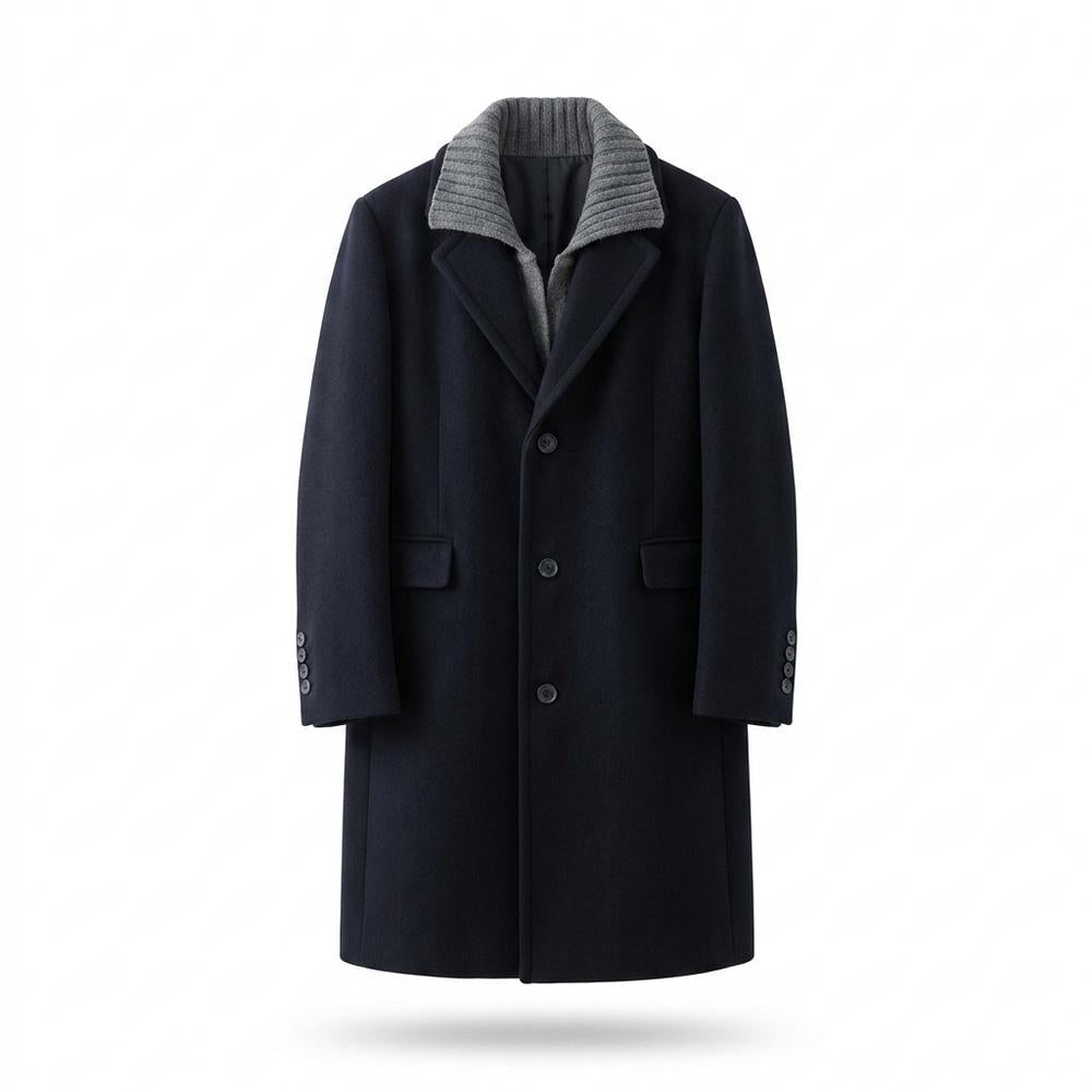 Allsaints Leather - Lovel | Single-Breasted Layered-Collar Coat Men