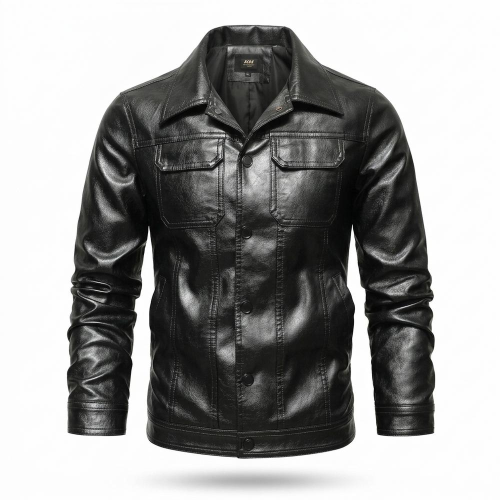 Allsaints Leather - Ninor | Button-Front Collared Leather Jacket Men