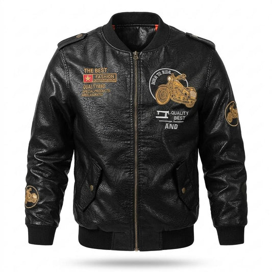 Allsaints Leather - Viver | Embroidered Lined Jacket Men