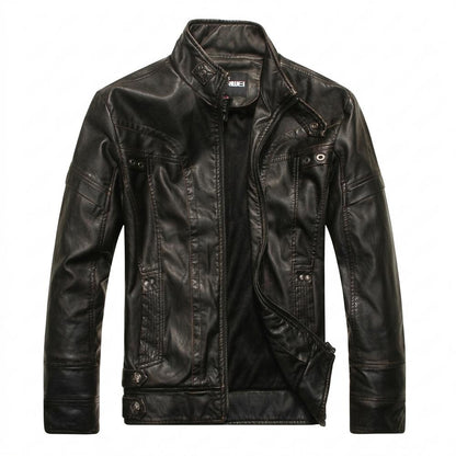 Allsaints Leather - Yefim | Stand-Collar Zip-Up Leather Jacket Men