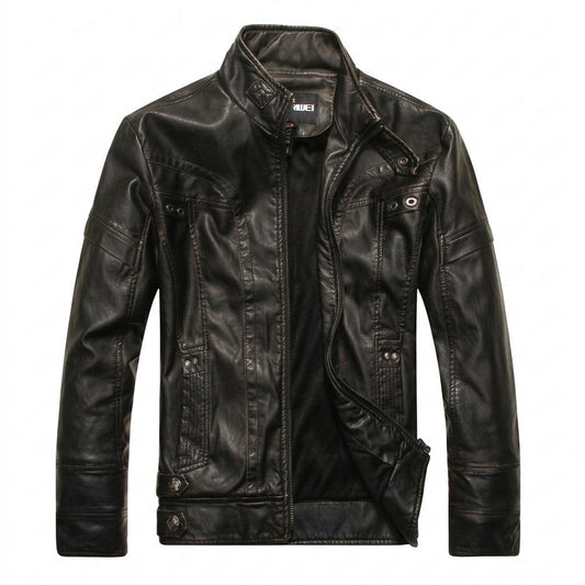Allsaints Leather - Yefim | Stand-Collar Zip-Up Leather Jacket Men