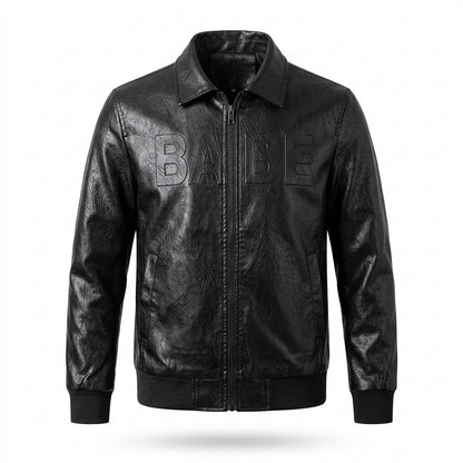 Allsaints Leather - Taziv | Embossed Zip-Up Leather Jacket Men