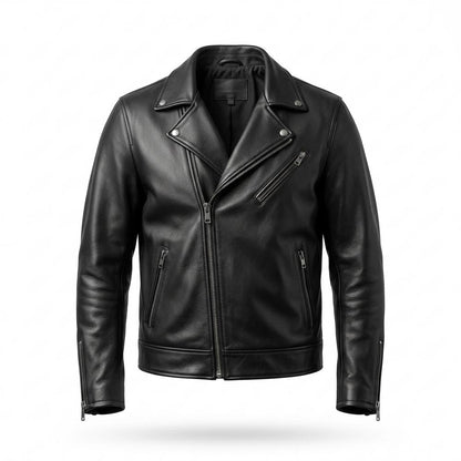 Allsaints Leather - Nimin | Asymmetrical Zippered Leather Jacket Men