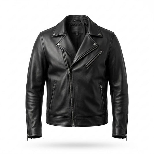 Allsaints Leather - Nimin | Asymmetrical Zippered Leather Jacket Men