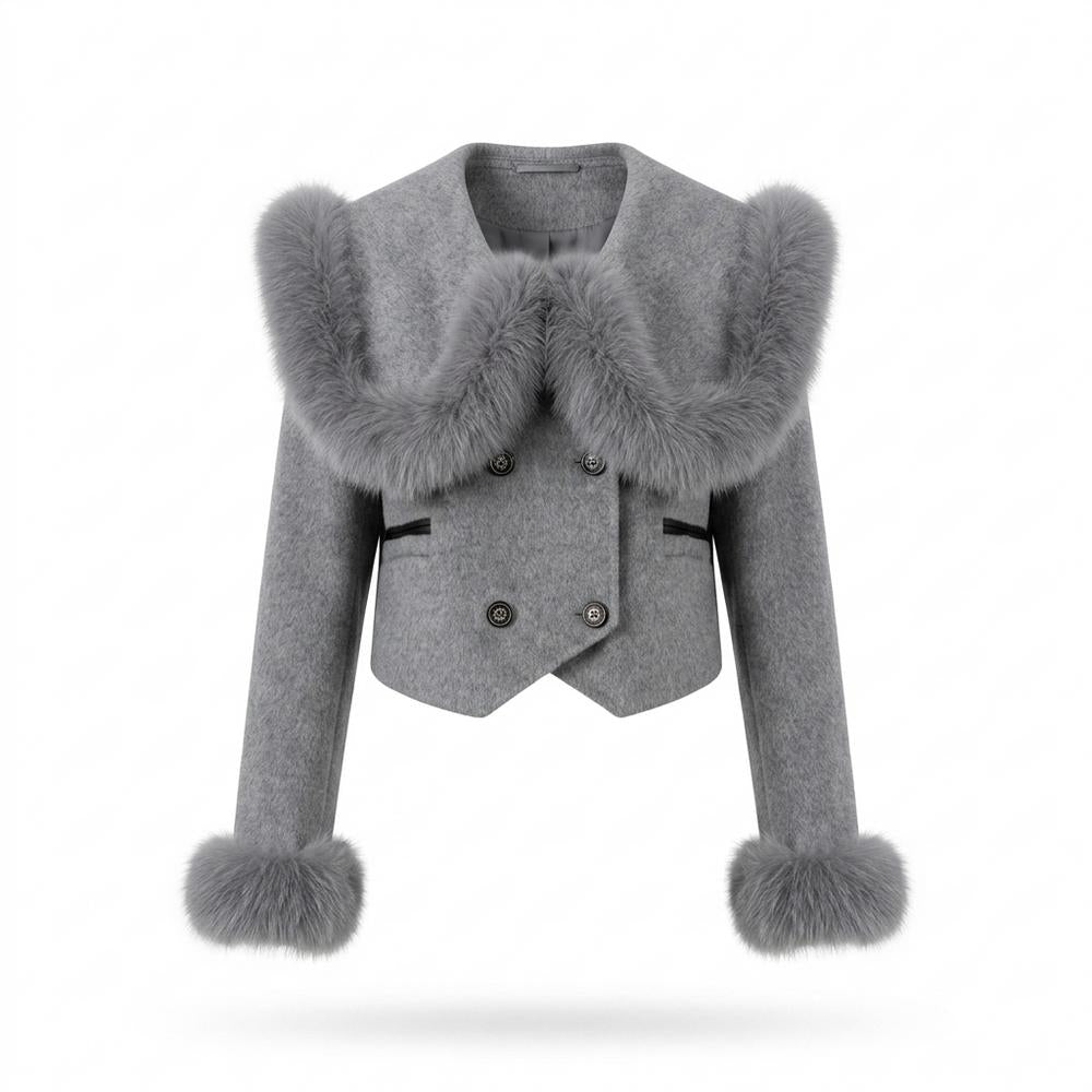 Allsaints Leather - Lyram | Fur-Trimmed Cropped Jacket Women