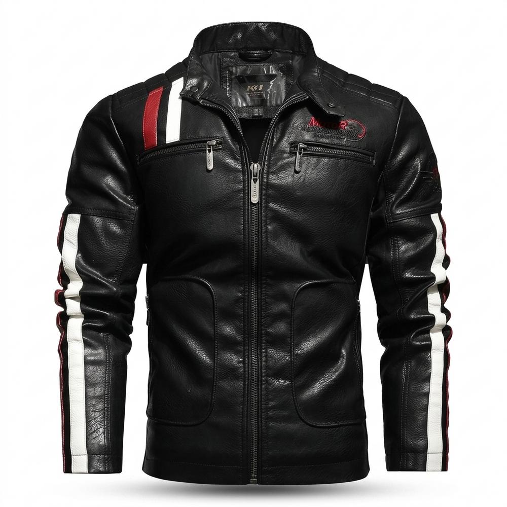 Allsaints Leather - Cosil | Striped Slim-Fit Leather Jacket Men