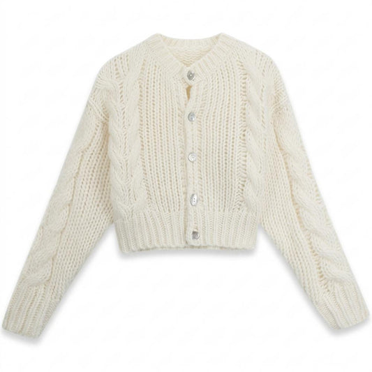 Allsaints Leather - Arsol | Cable Knit Cropped Knit Cardigan Women