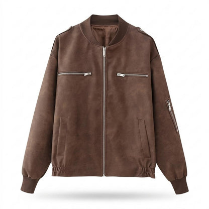 Allsaints Leather - Timel | Faux Suede Zippered Jacket Unisex
