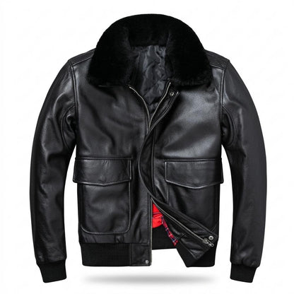 Allsaints Leather - Lakot | Fur-Collar Lined Leather Jacket Men