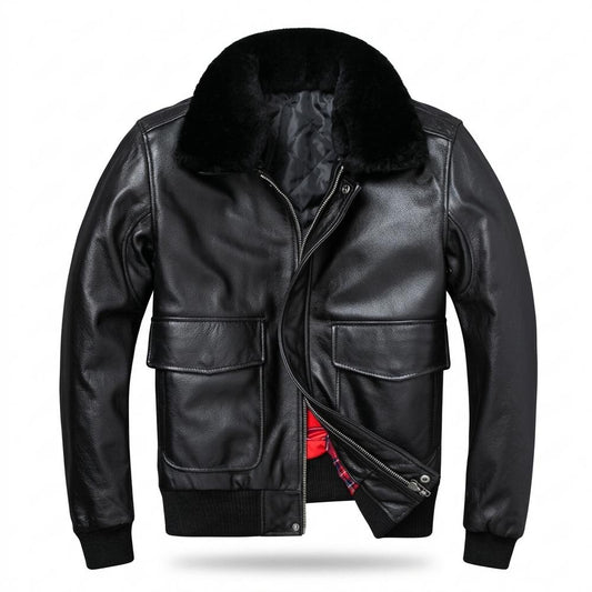 Allsaints Leather - Lakot | Fur-Collar Lined Leather Jacket Men