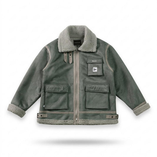 Allsaints Leather - Mekor | Sherpa-Lined Faux Suede Jacket Unisex