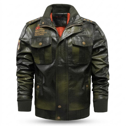 Allsaints Leather - Yovet | Embroidered Slim-Fit Leather Jacket Men