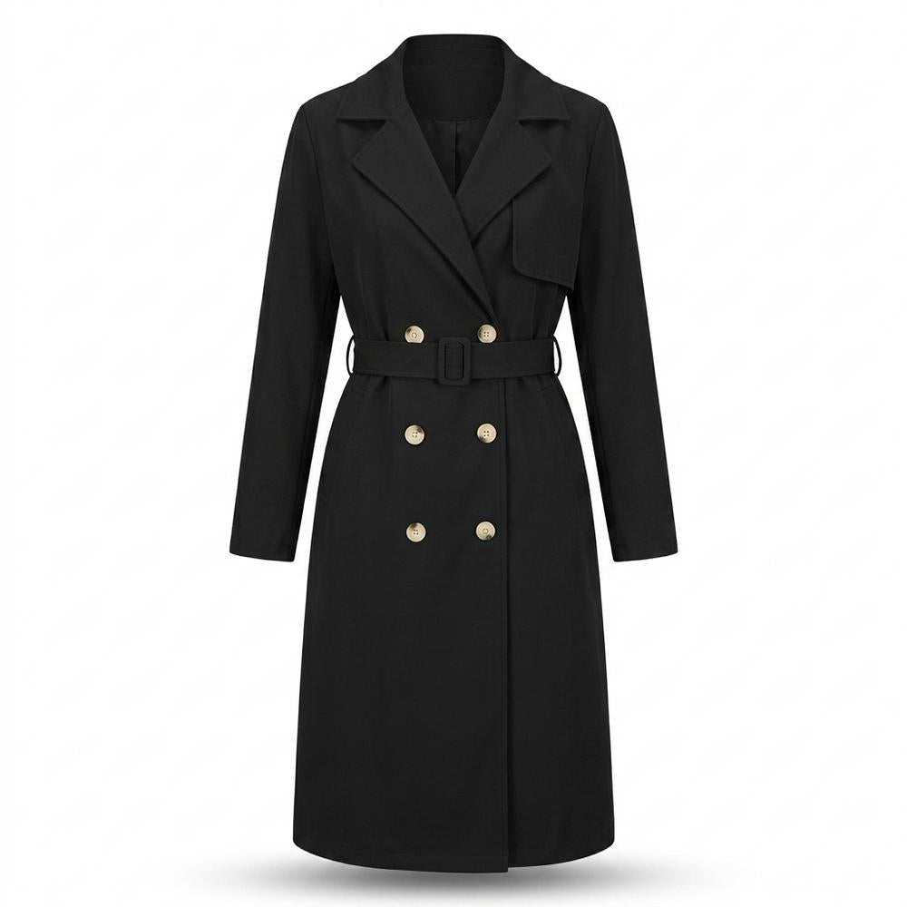 Allsaints Leather - Roran | Double-Breasted Belted Coat Women