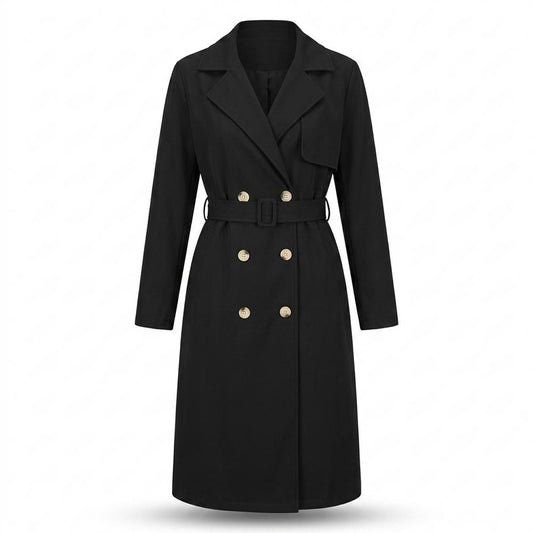 Allsaints Leather - Roran | Double-Breasted Belted Coat Women