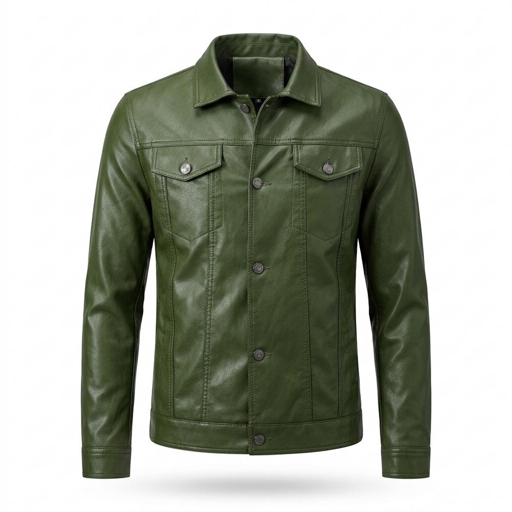 Allsaints Leather - Zalom | Button-Front Collared Leather Jacket Men