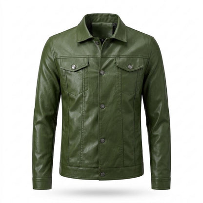 Allsaints Leather - Zalom | Button-Front Collared Leather Jacket Men