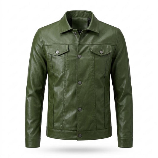 Allsaints Leather - Zalom | Button-Front Collared Leather Jacket Men