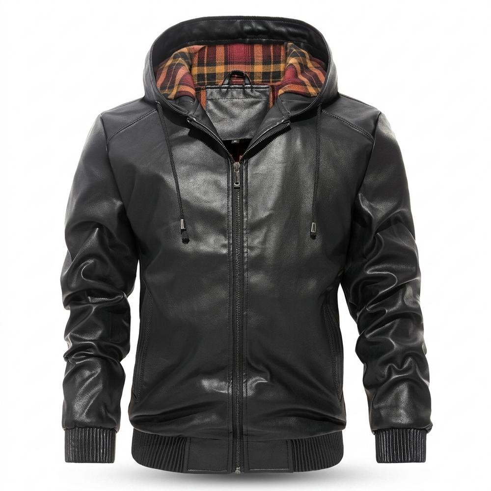 Allsaints Leather - Remev | Hooded Zip-Up Leather Jacket Men