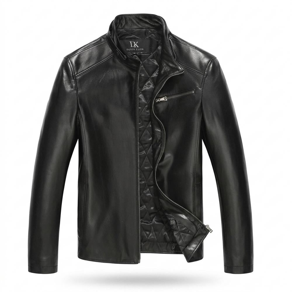 Allsaints Leather - Lutar | Quilted Stand-Collar Leather Jacket Men