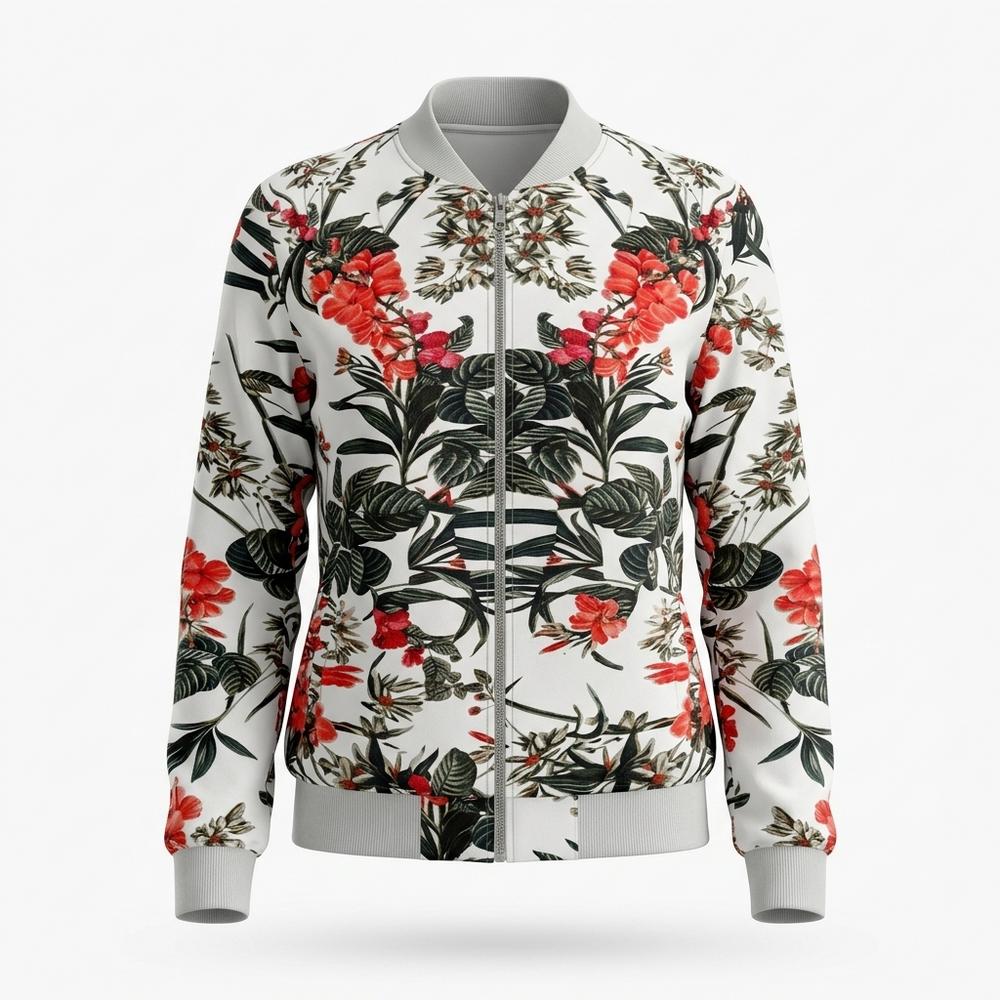 Allsaints Leather - Yures | Floral Print Zip-Up Jacket Women