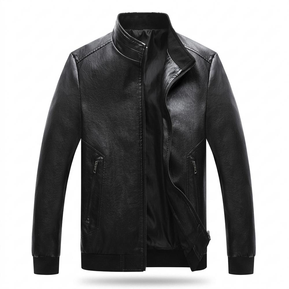 Allsaints Leather - Viron | Zippered Stand-Collar Leather Jacket Men
