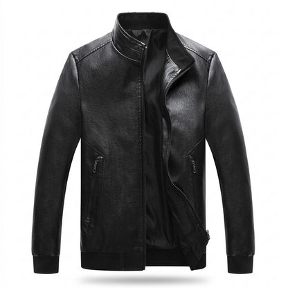 Allsaints Leather - Viron | Zippered Stand-Collar Leather Jacket Men