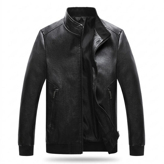Allsaints Leather - Viron | Zippered Stand-Collar Leather Jacket Men