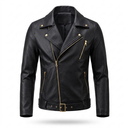 Allsaints Leather - Allen | Asymmetrical Belted Leather Jacket Men