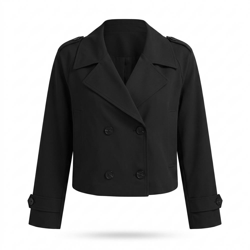 Allsaints Leather - Notor | Double-Breasted Cropped Jacket Women