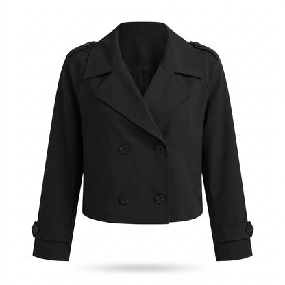 Allsaints Leather - Notor | Double-Breasted Cropped Jacket Women