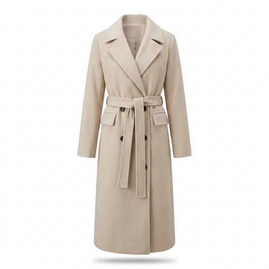Allsaints Leather - Lyver | Double-Breasted Belted Coat Women