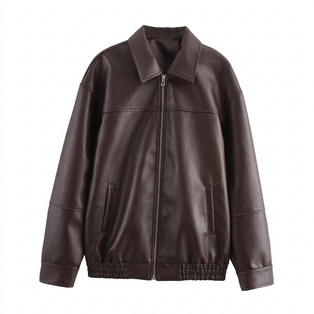 Allsaints Leather - Lymin | Zip-Up Relaxed Fit Leather Jacket Unisex