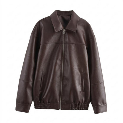 Allsaints Leather - Lymin | Zip-Up Relaxed Fit Leather Jacket Unisex