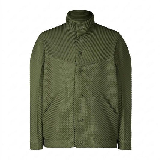 Allsaints Leather - Zamir | Pleated Button-Front Jacket Men